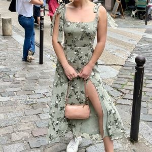 Reformation Twilight Dress Verde (Green Floral)